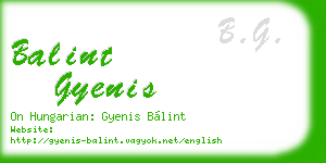 balint gyenis business card